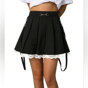 YHLZBNH Women Lace Skirt High-Waist Half-Dress Slimming Pleated Tummy Control So